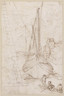 K VII 005
<br/>
Havengezicht met boot voor anker
<br/>
<em>Grimaldi, Giovanni Francesco (1606-1680)</em>
